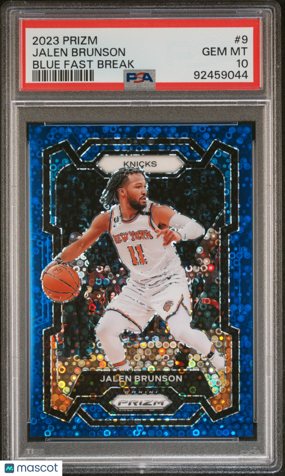 2023 Panini Prizm Jalen Brunson #9 Blue Fast Break PSA 10