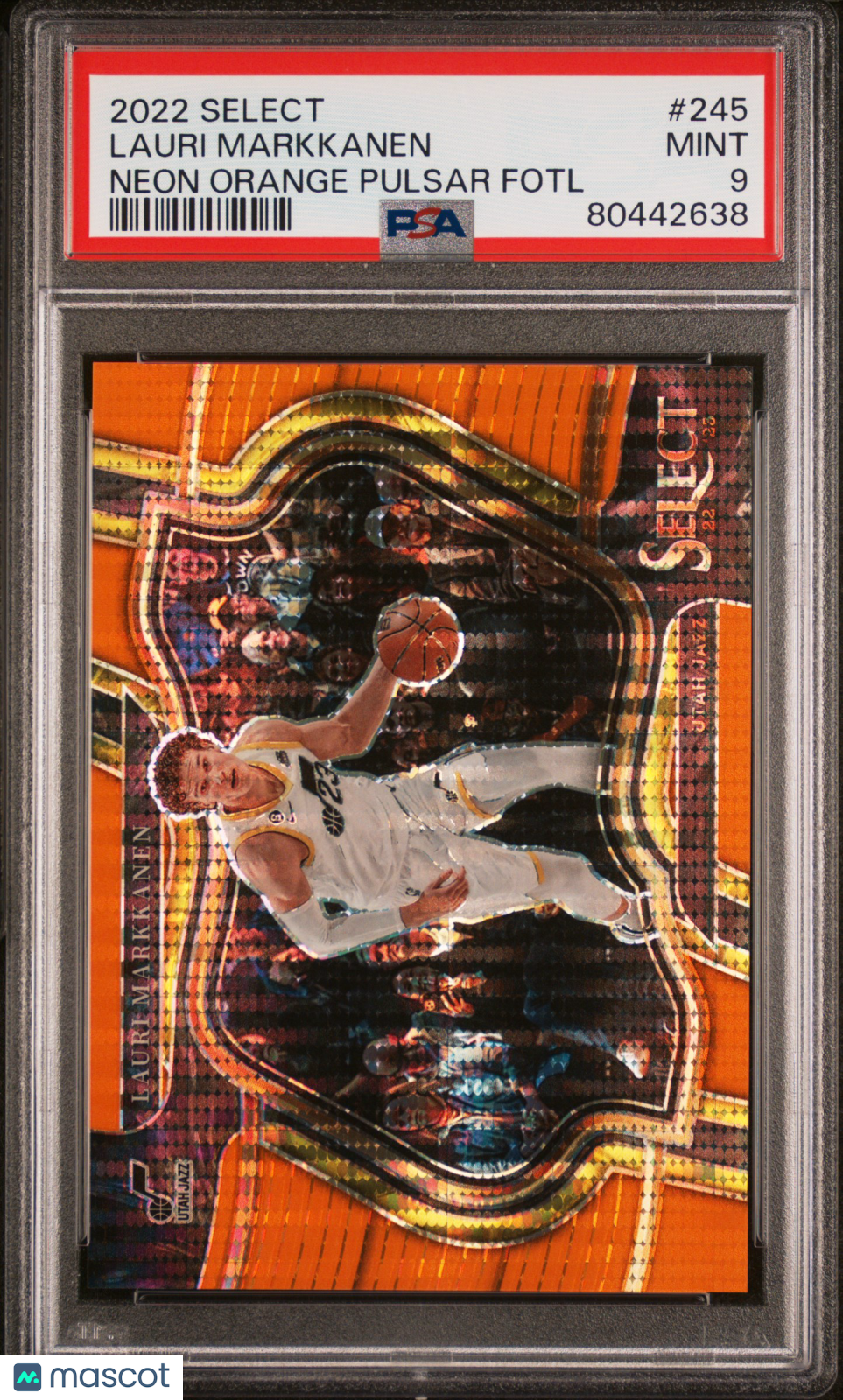 2022 Panini Select Lauri Markkanen #245 Neon Orange Pulsar Fotl PSA 9