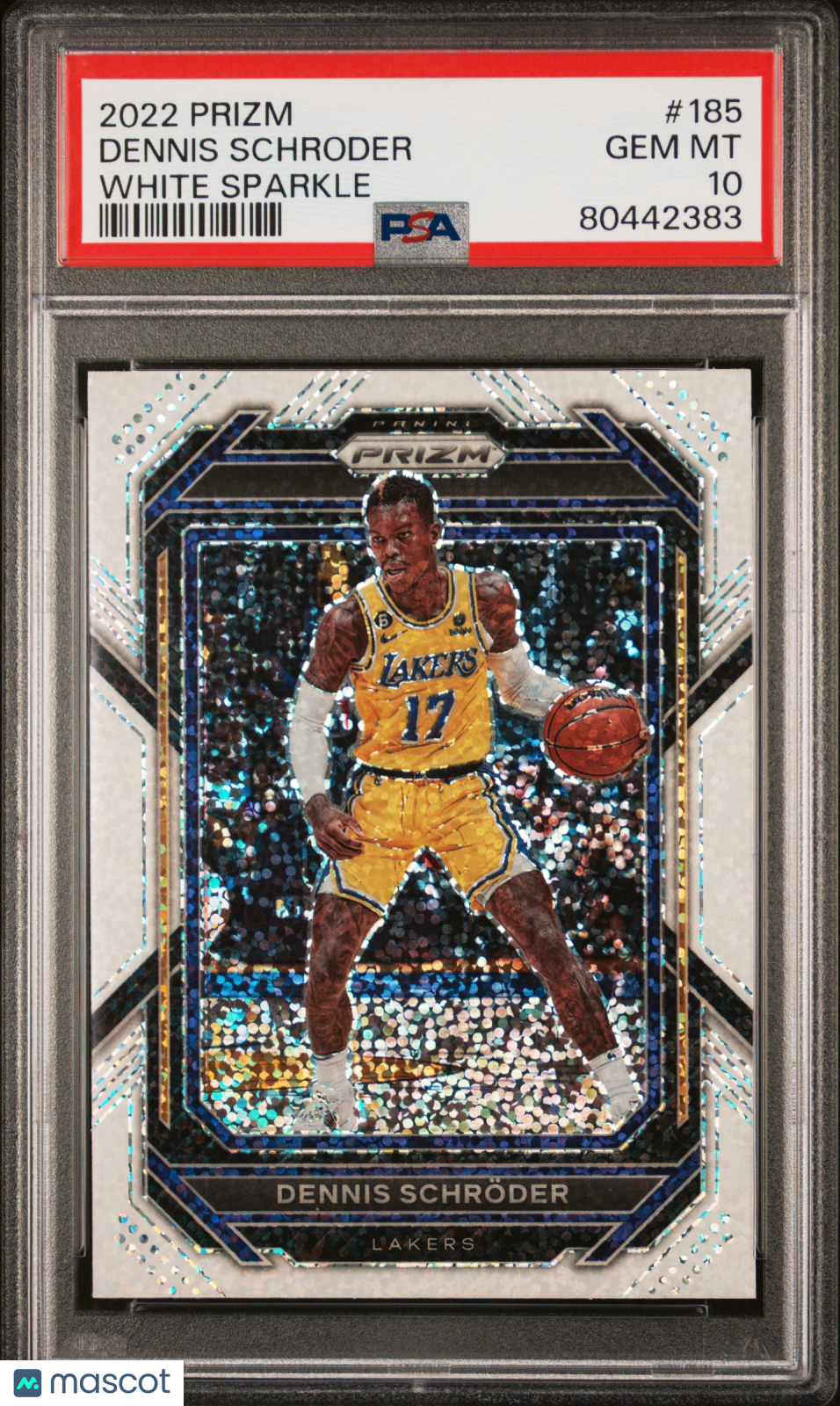 2022 Panini Prizm Dennis Schroder #185 White Sparkle PSA 10