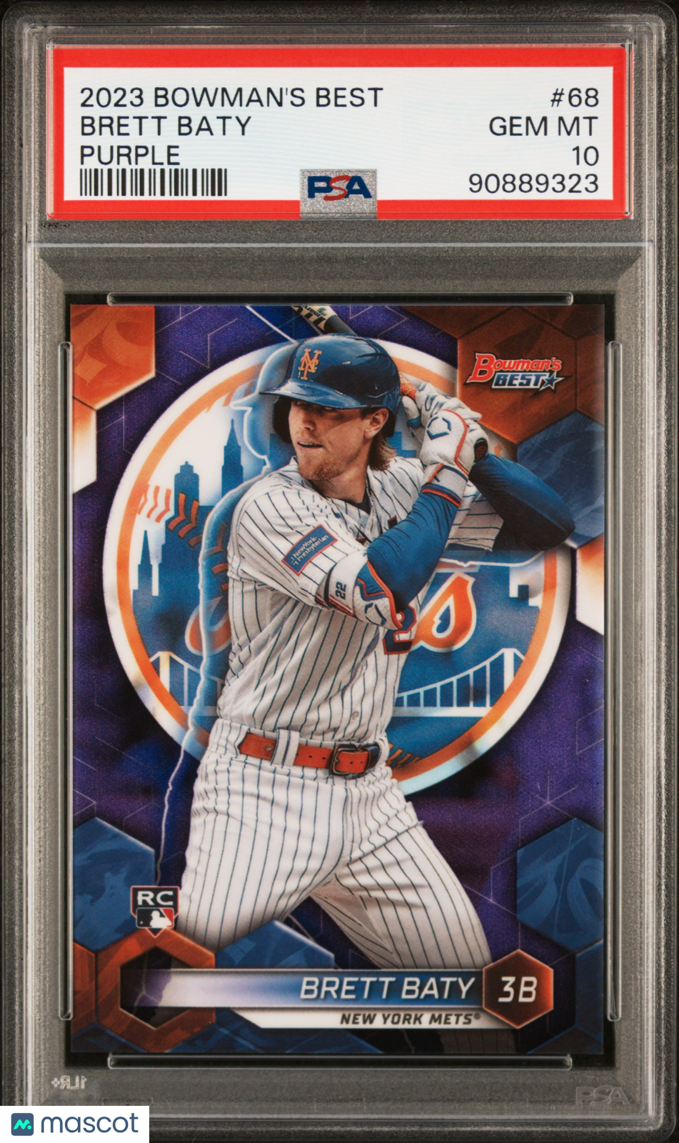 2023 Bowman's Best Brett Baty #68 Purple Refractor PSA 10