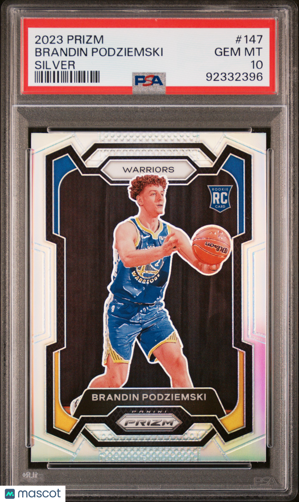 2023 Panini Prizm Brandin Podziemski #147 Silver Prizm PSA 10