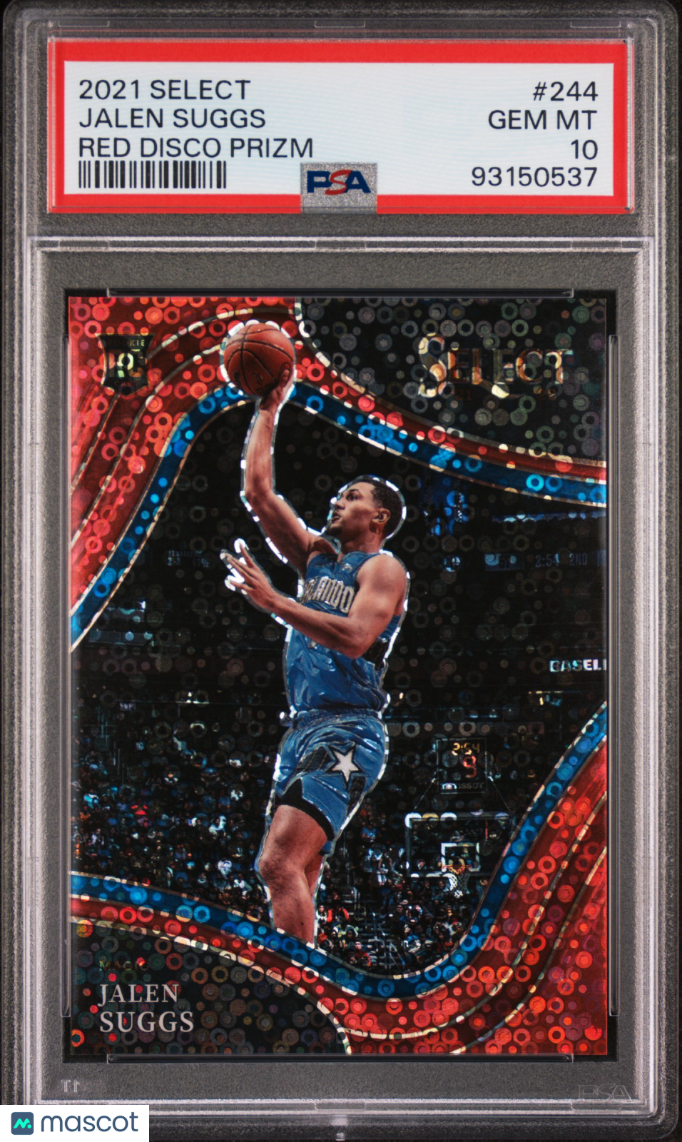 2021 Panini Select Jalen Suggs #244 Red Disco Prizm PSA 10