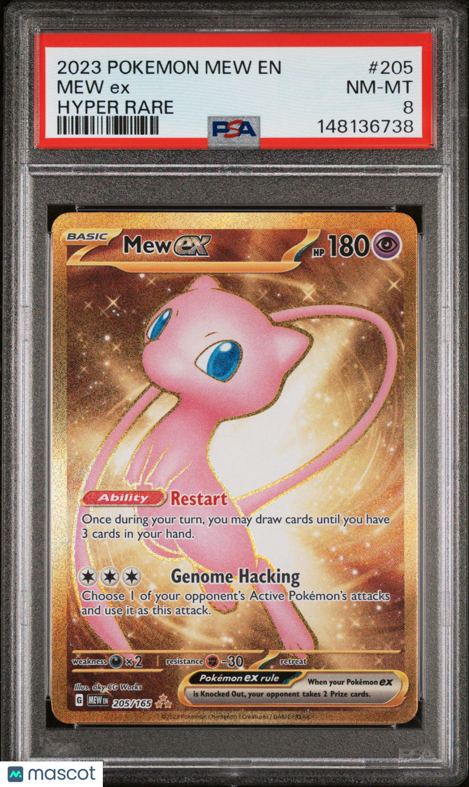 2023 Pokemon Mew EN-151 Mew EX #205 Hyper Rare PSA 8