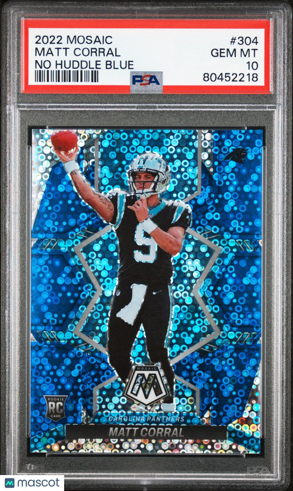 2022 Panini Mosaic Matt Corral #304 No Huddle Blue PSA 10