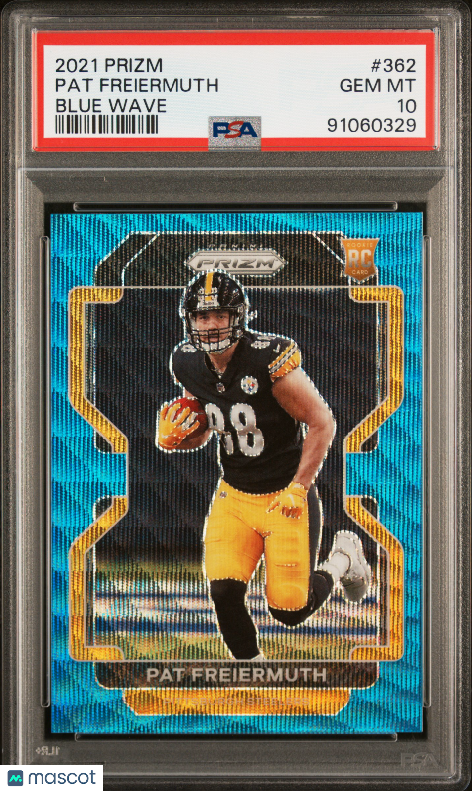 2021 Panini Prizm Pat Freiermuth #362 Blue Wave PSA 10