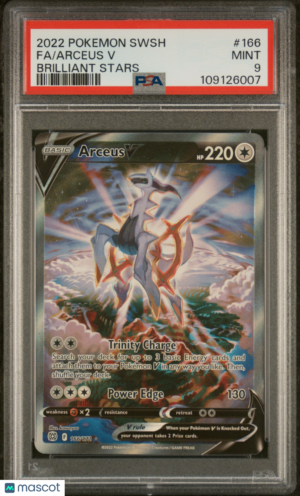2022 Pokemon Sword & Shield Brilliant Stars Arceus V #166 Fa Brilliant Stars PSA 9