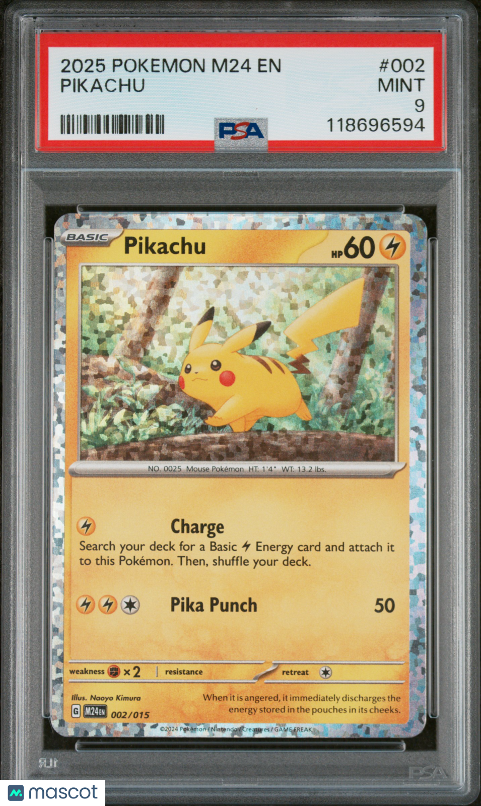 2025 Pokemon M24 EN-Mcdonald's Collection Pikachu #002 PSA 9
