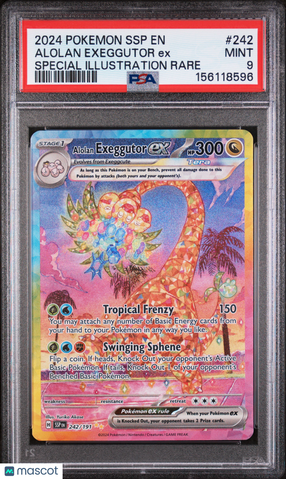 2024 Pokemon SSP EN-Surging Sparks Alolan Exeggutor EX #242 Special Illustration Rare PSA 9