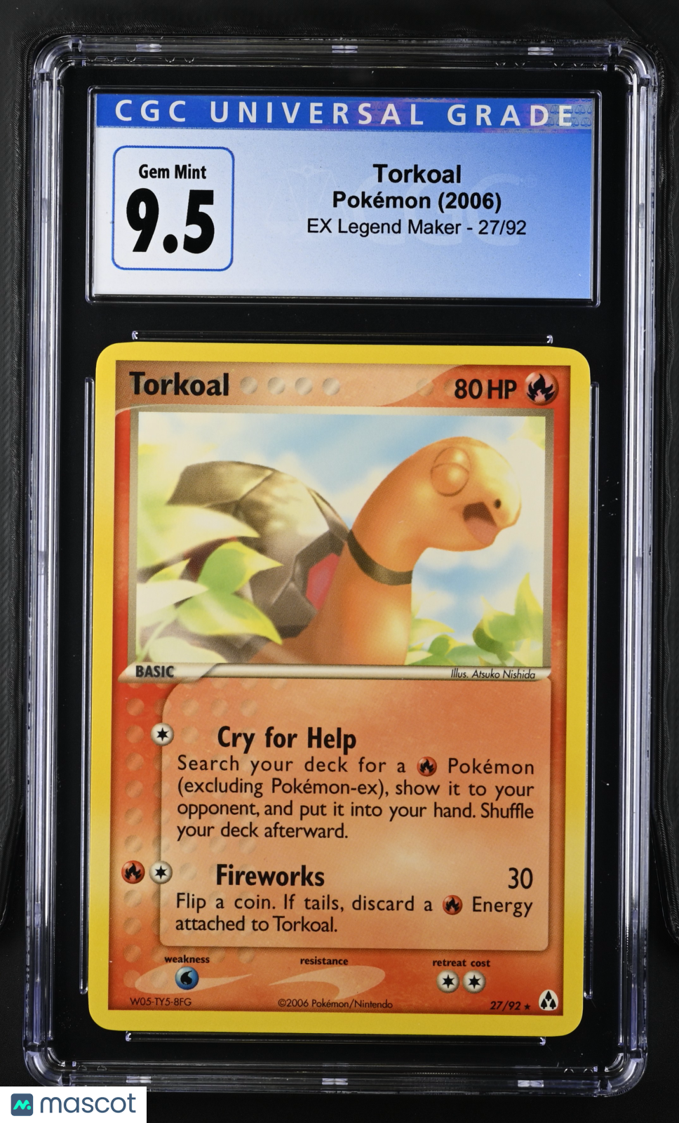 2006 EX Legend Maker Pokémon Torkoal #27/92 English CGC 10