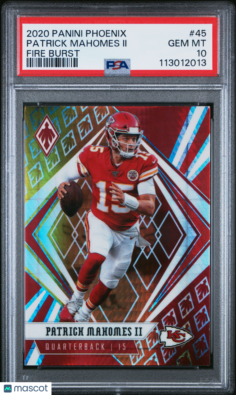 2020 Panini Phoenix Football Patrick Mahomes II #45 Fire Burst PSA 10