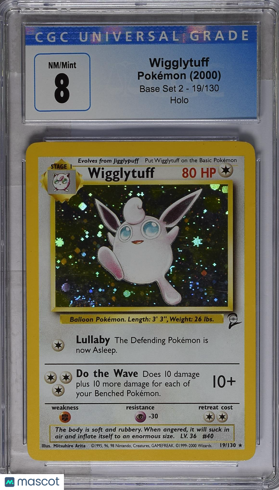 2000 Base Set 2 Pokémon Wigglytuff #19/130 English CGC 9 8