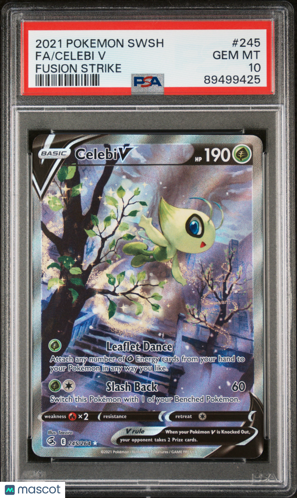 2021 PokéMon TCG Celebi Fa #245 Fusion Strike PSA 10