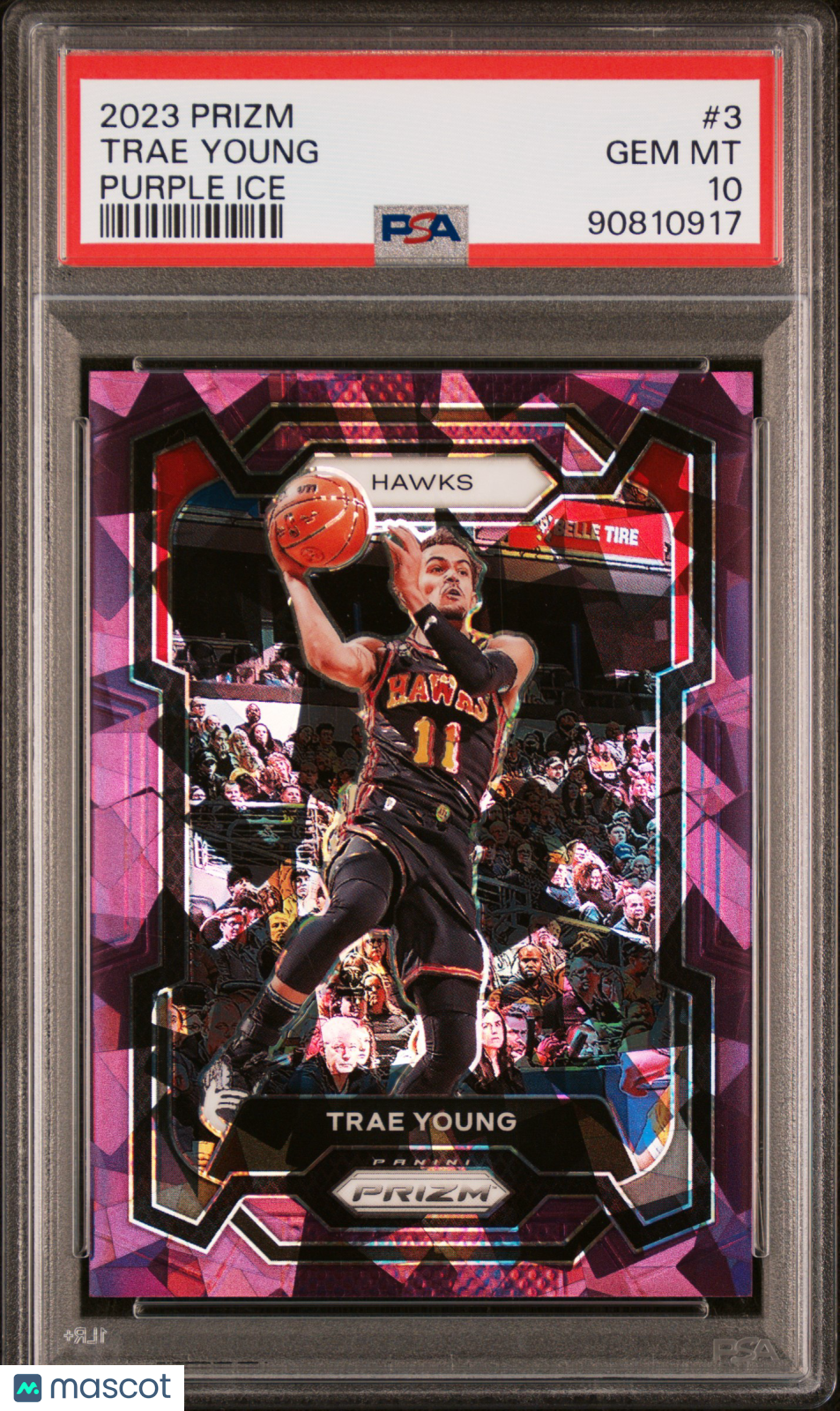 2023 Panini Prizm Trae Young #3 Purple Ice PSA 10