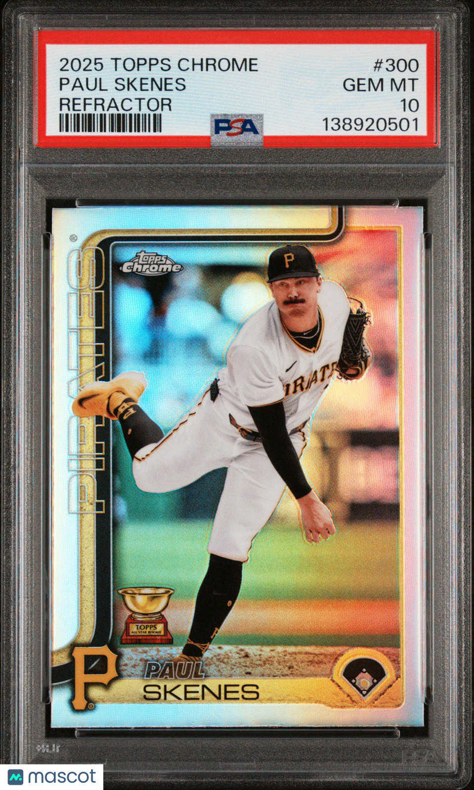 2025 Topps Chrome Baseball Paul Skenes #300 Refractor PSA 10