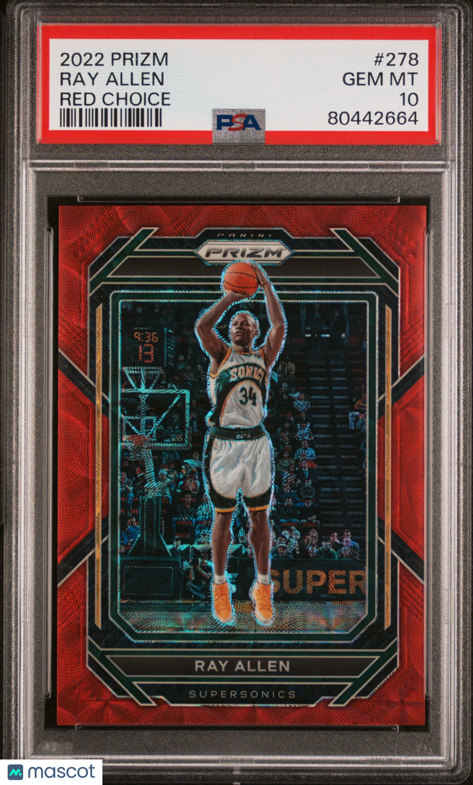 2022 Panini Prizm Ray Allen #278 Red Choice PSA 10