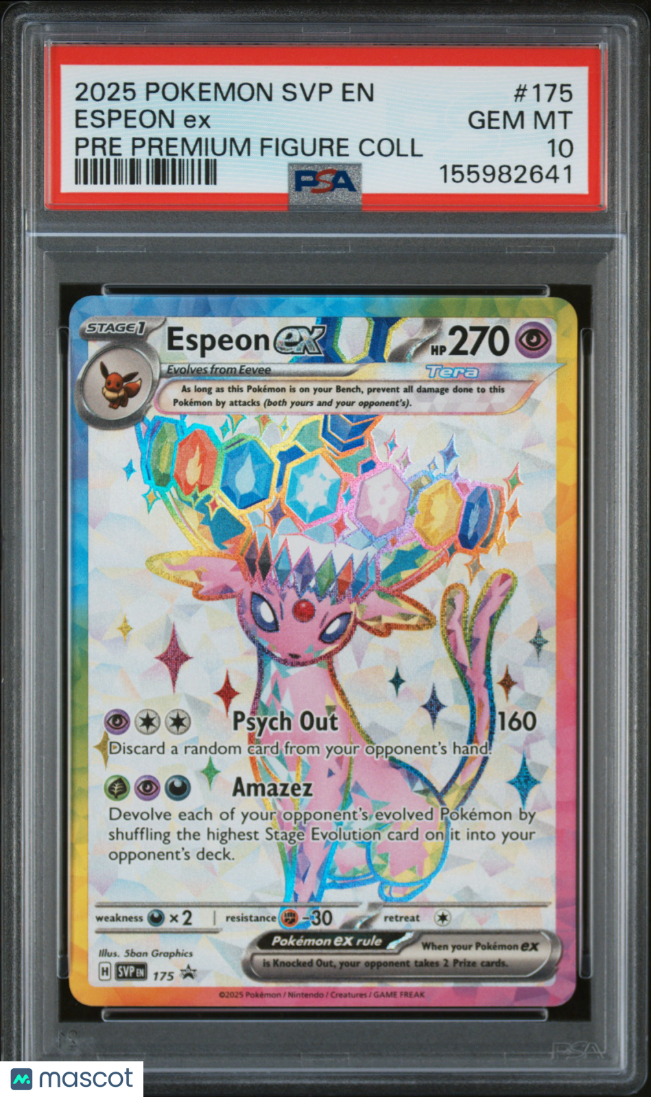 2025 Pokemon SVP EN-SV Black Star Promo Espeon EX #175 Pre Premium Figure Coll PSA 10