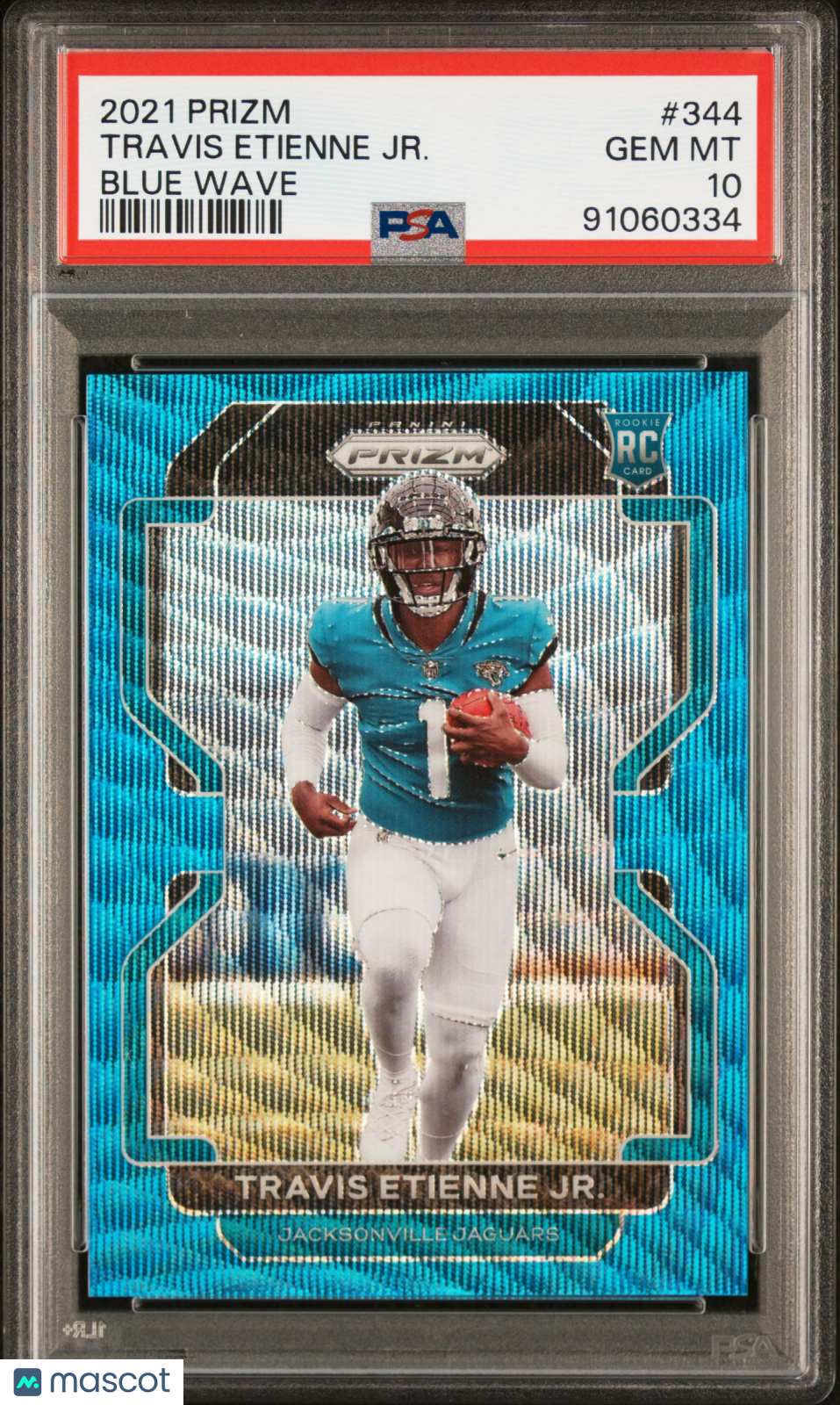 2021 Panini Prizm Travis Etienne JR. #344 Blue Wave PSA 10