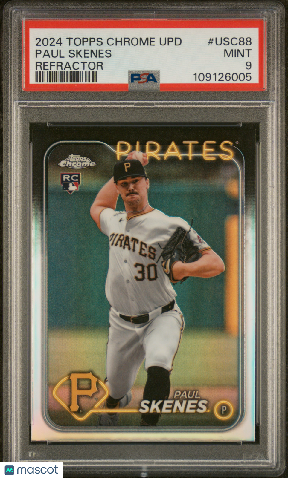 2024 Topps Chrome Update Baseball Paul Skenes #USC88 Refractor PSA 9
