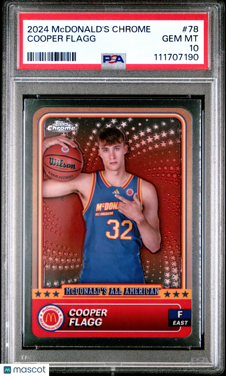 2024 Topps Chrome Mcdonald's All American Basketball Cooper Flagg #78 PSA 10