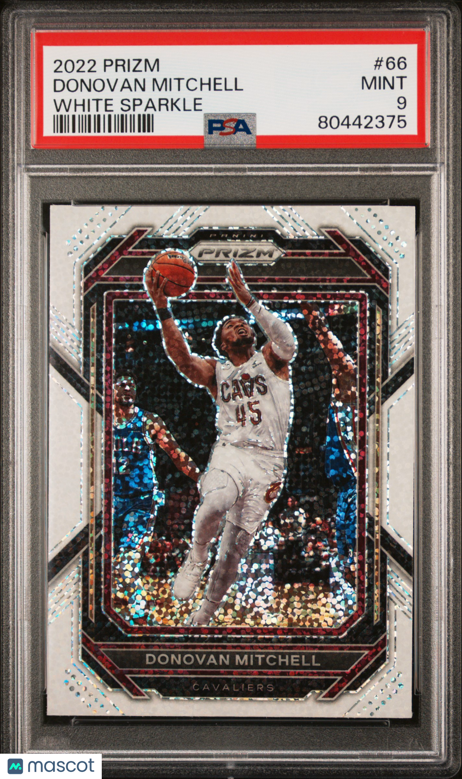 2022 Panini Prizm Donovan Mitchell #66 White Sparkle PSA 9