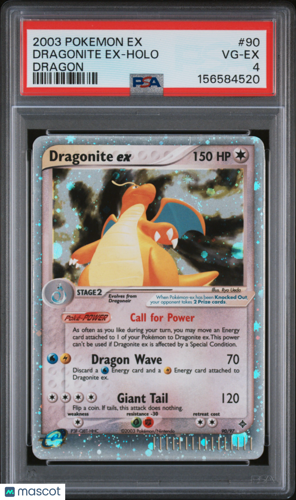 2003 Pokemon EX Dragon Dragonite EX #90 Dragon PSA 4