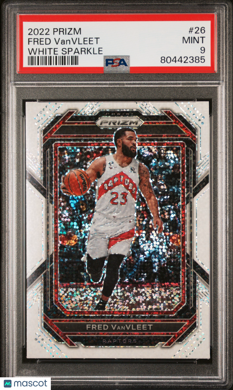 2022 Panini Prizm Fred Vanvleet #26 White Sparkle PSA 9