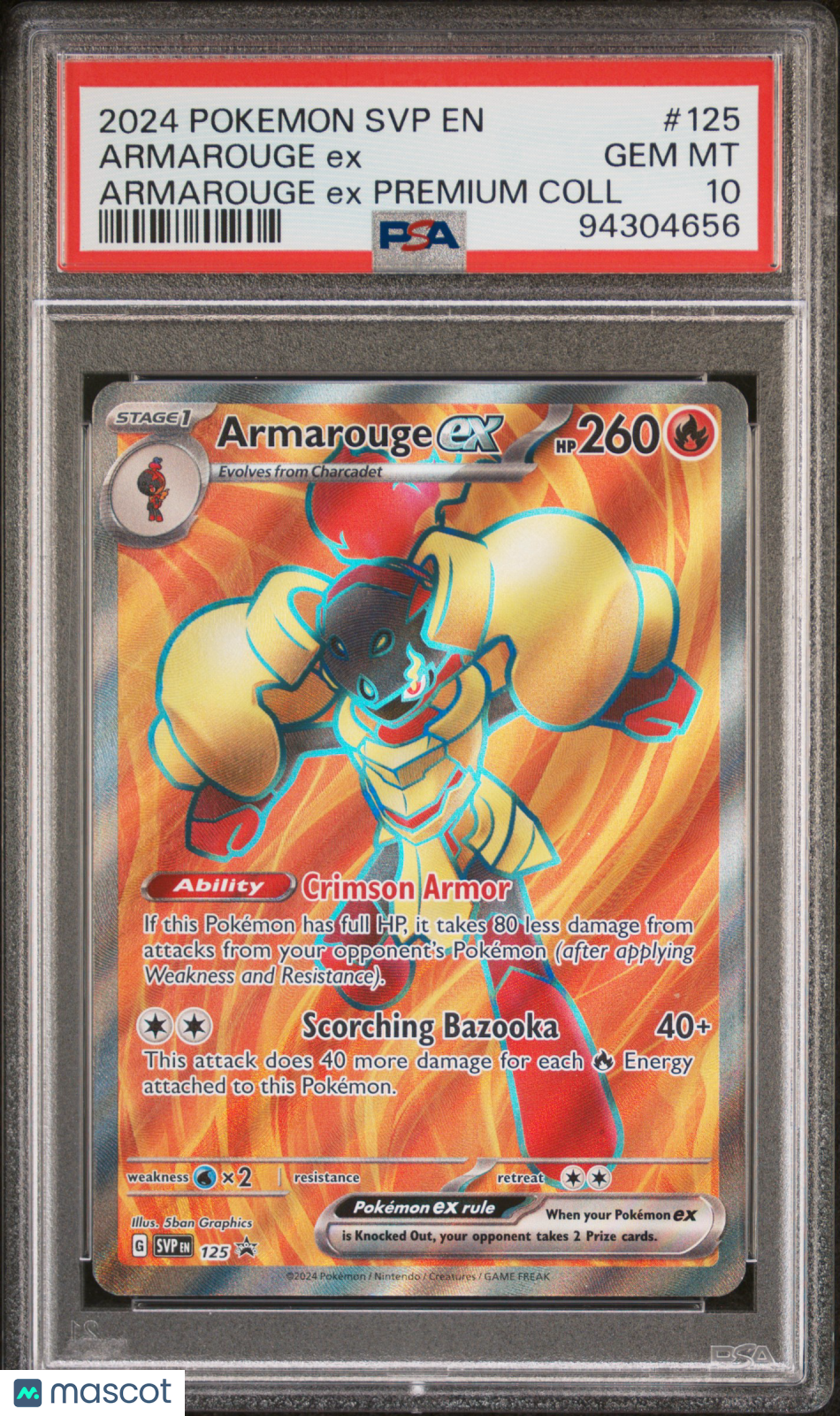 2024 Pokemon SVP EN-SV Black Star Promo Armarouge EX #125 Armarouge EX Premium Coll PSA 10