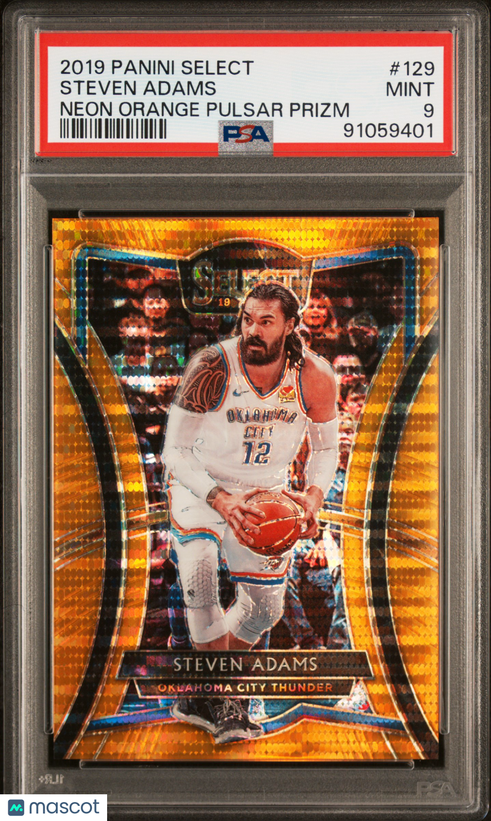 2019 Panini Select Steven Adams #129 Neon Orange Pulsar Prizm PSA 9