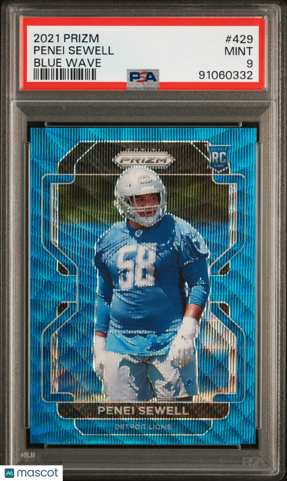 2021 Panini Prizm Penei Sewell #429 Blue Wave PSA 9