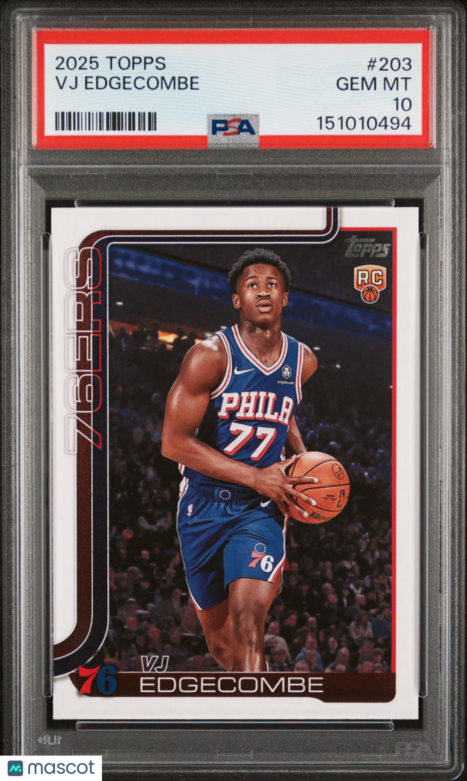 2025 Topps Basketball VJ Edgecombe #203 PSA 10