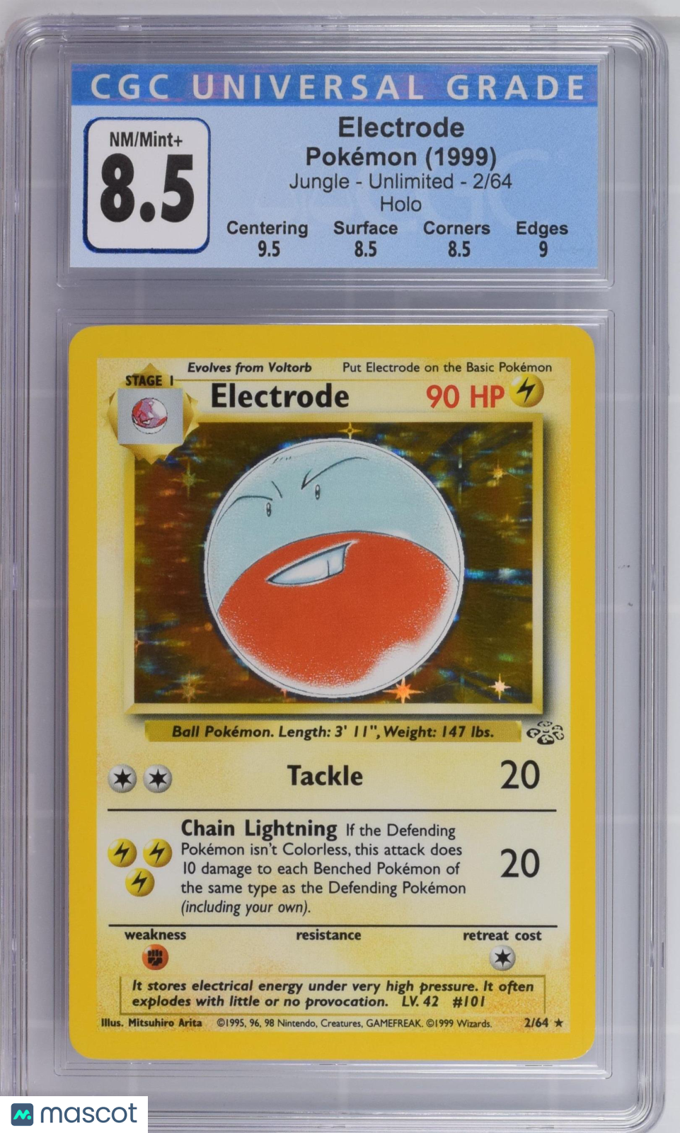 1999 Jungle - Unlimited Pokémon Electrode #2/64 English CGC 9 8.5