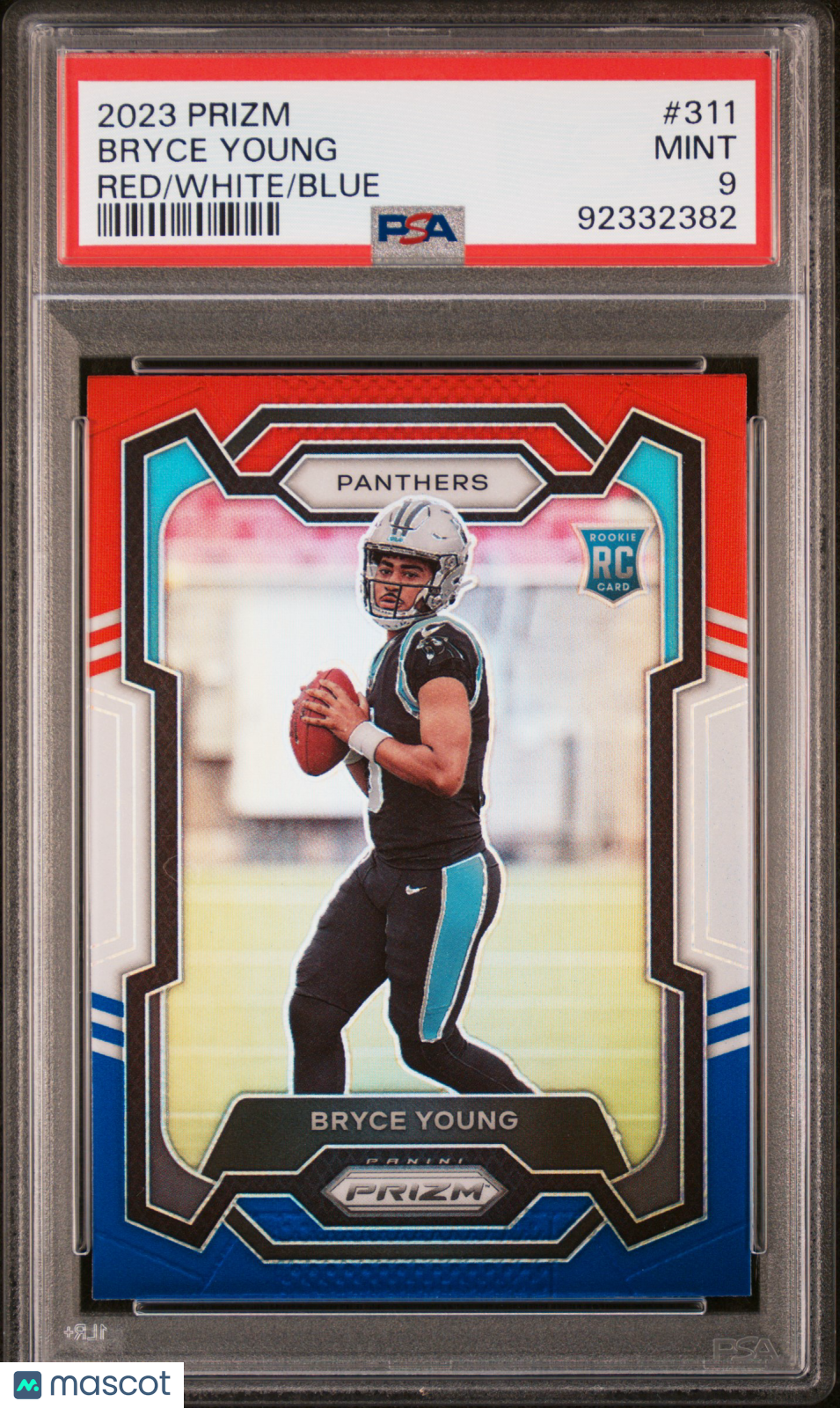 2023 Panini Prizm Bryce Young #311 Red White Blue Prizm PSA 9