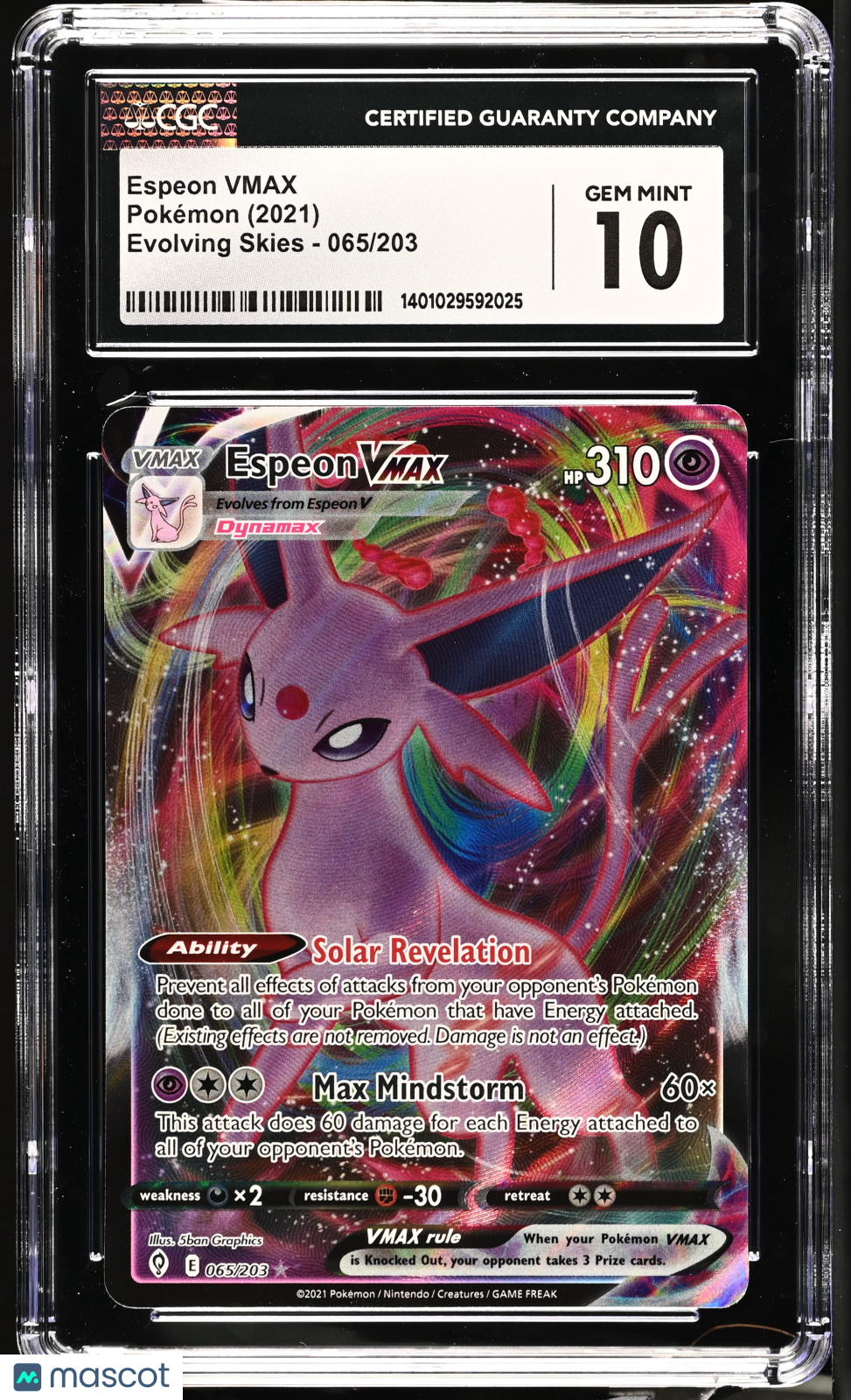 2021 Pokémon Espeon VMAX #065/203 English CGC 10