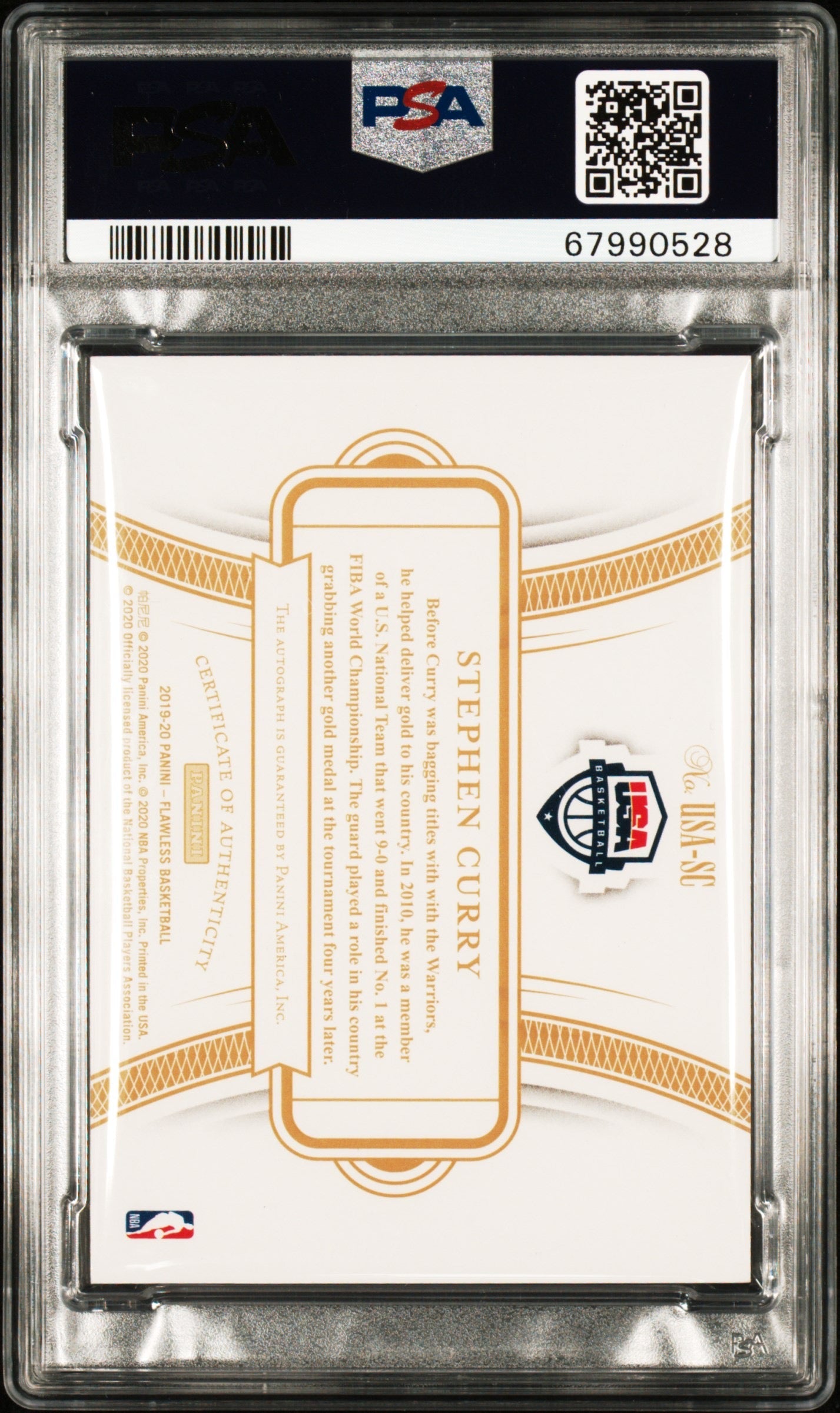 2/2 *private* 2019 Flawless Stephen Curry USAB Ruby Auto PSA 10 10 Auto *remaining balance payment* (67990528)