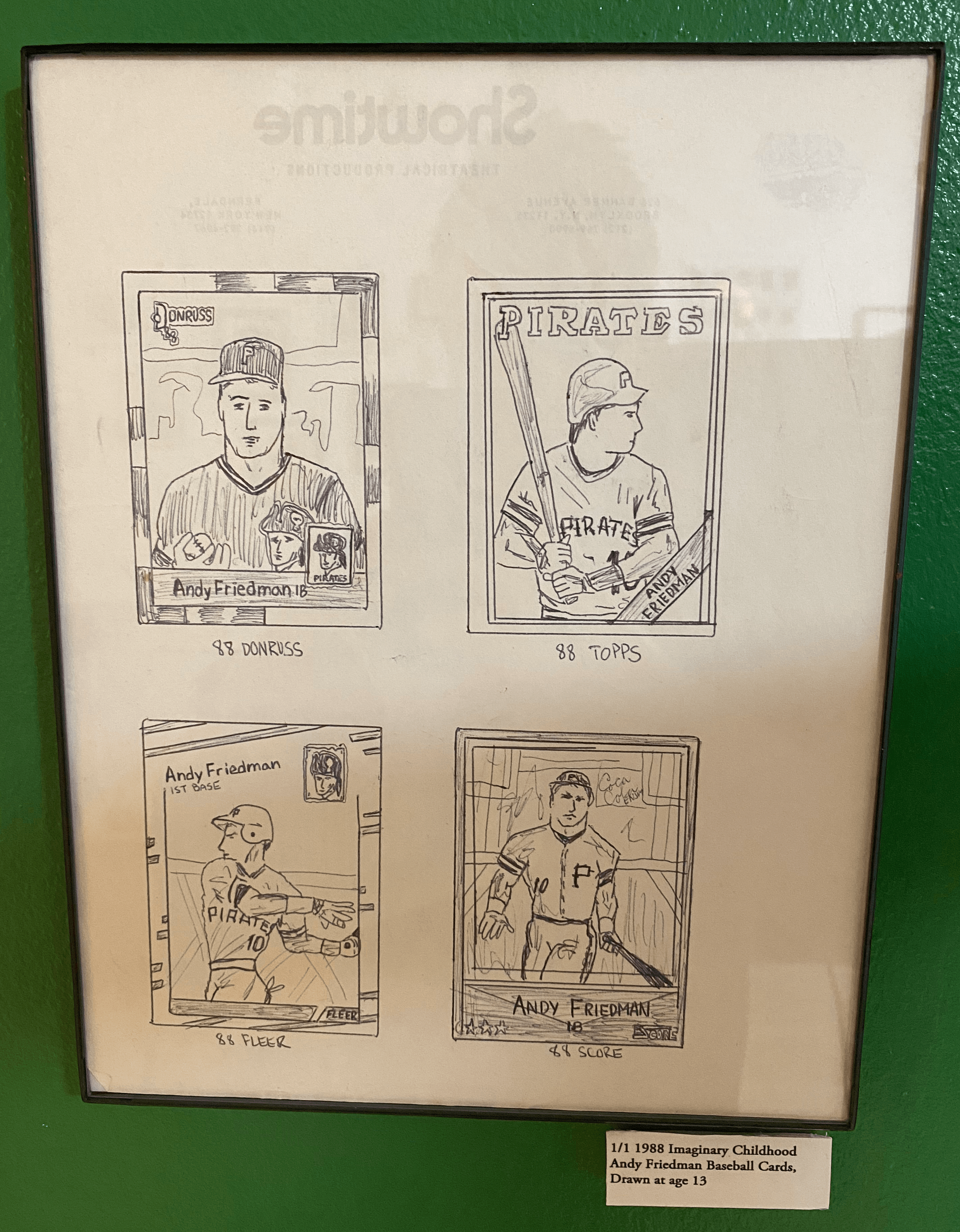 Andy Friedman 1988 Imaginary Baseball Cards Unpublished Caricature Art - BLEECKER TRADING