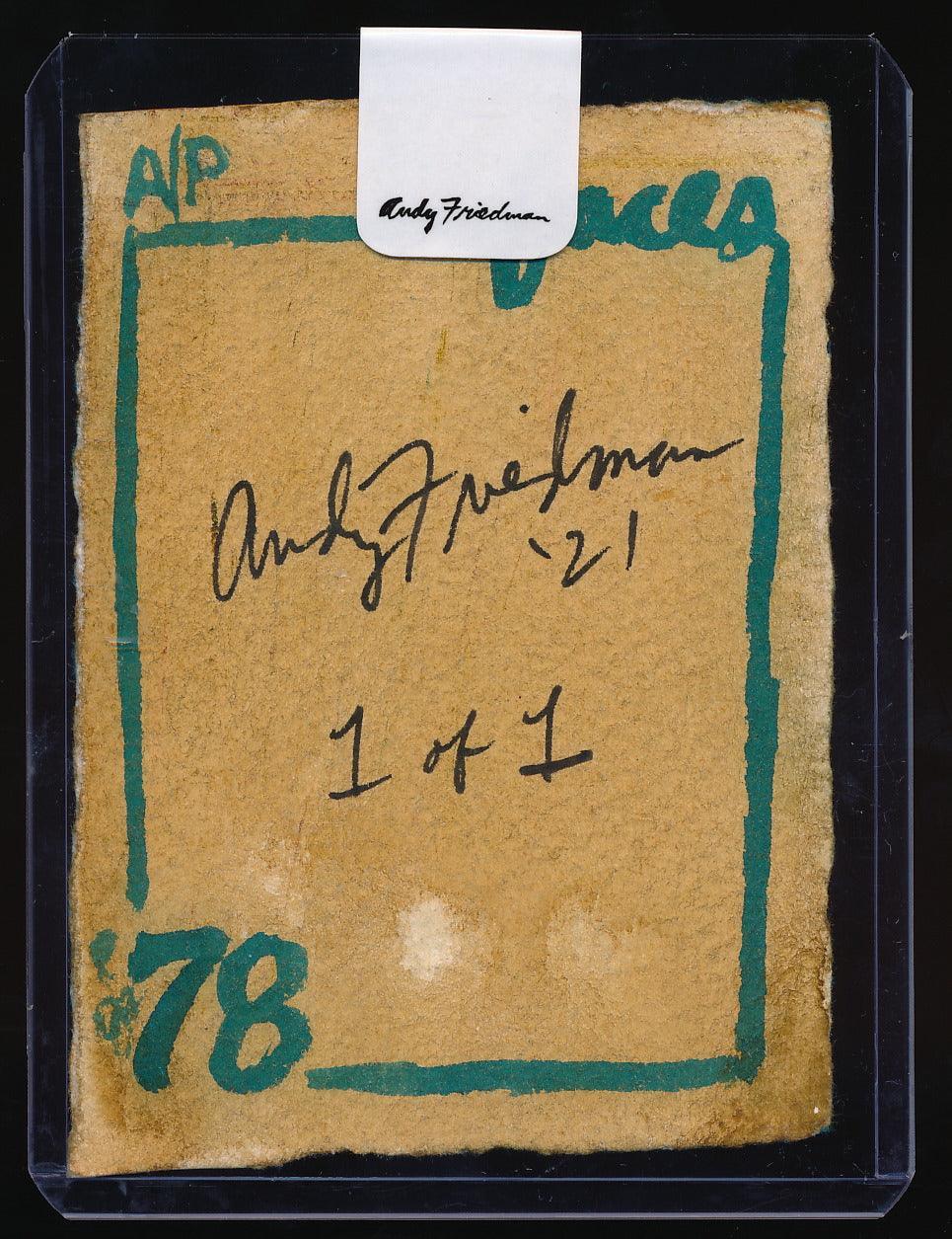 Andy Friedman Signed Bill Bonham Blue AP  1 of 1 Trading Card & Memorabilia