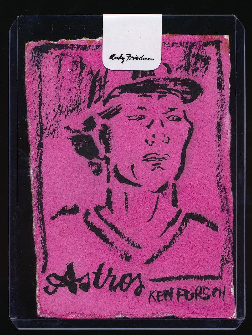 Andy Friedman Signed Ken Forsch Pink AP 1 of 1 Trading Card & Memorabilia