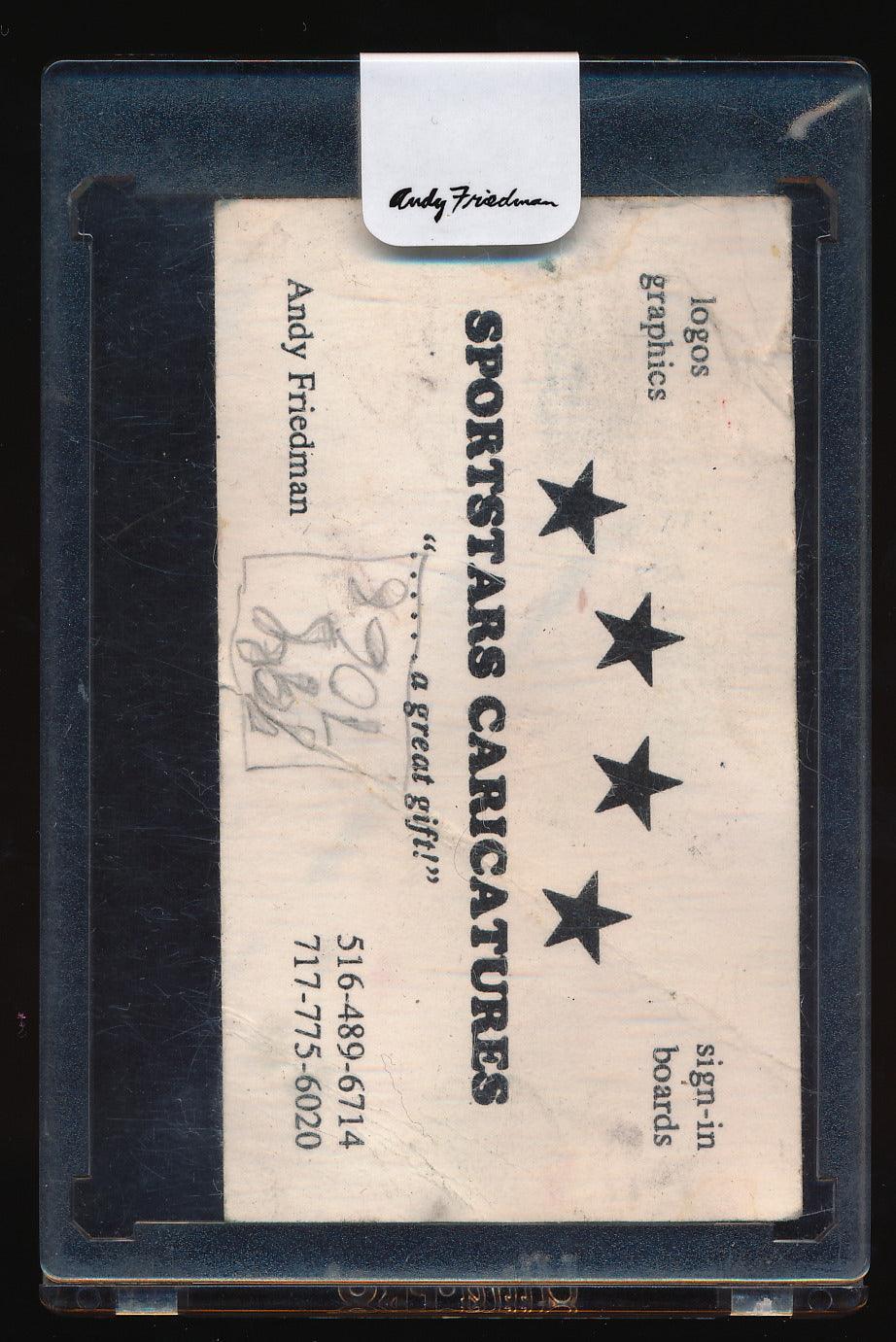 Andy Friedman Sportstars Caricatures Business Card 1/1 - First Ever Trading Card & Memorabilia