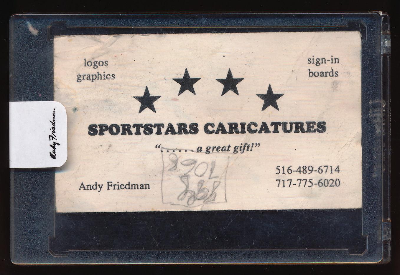 Andy Friedman Sportstars Caricatures Business Card 1/1 - First Ever Trading Card & Memorabilia