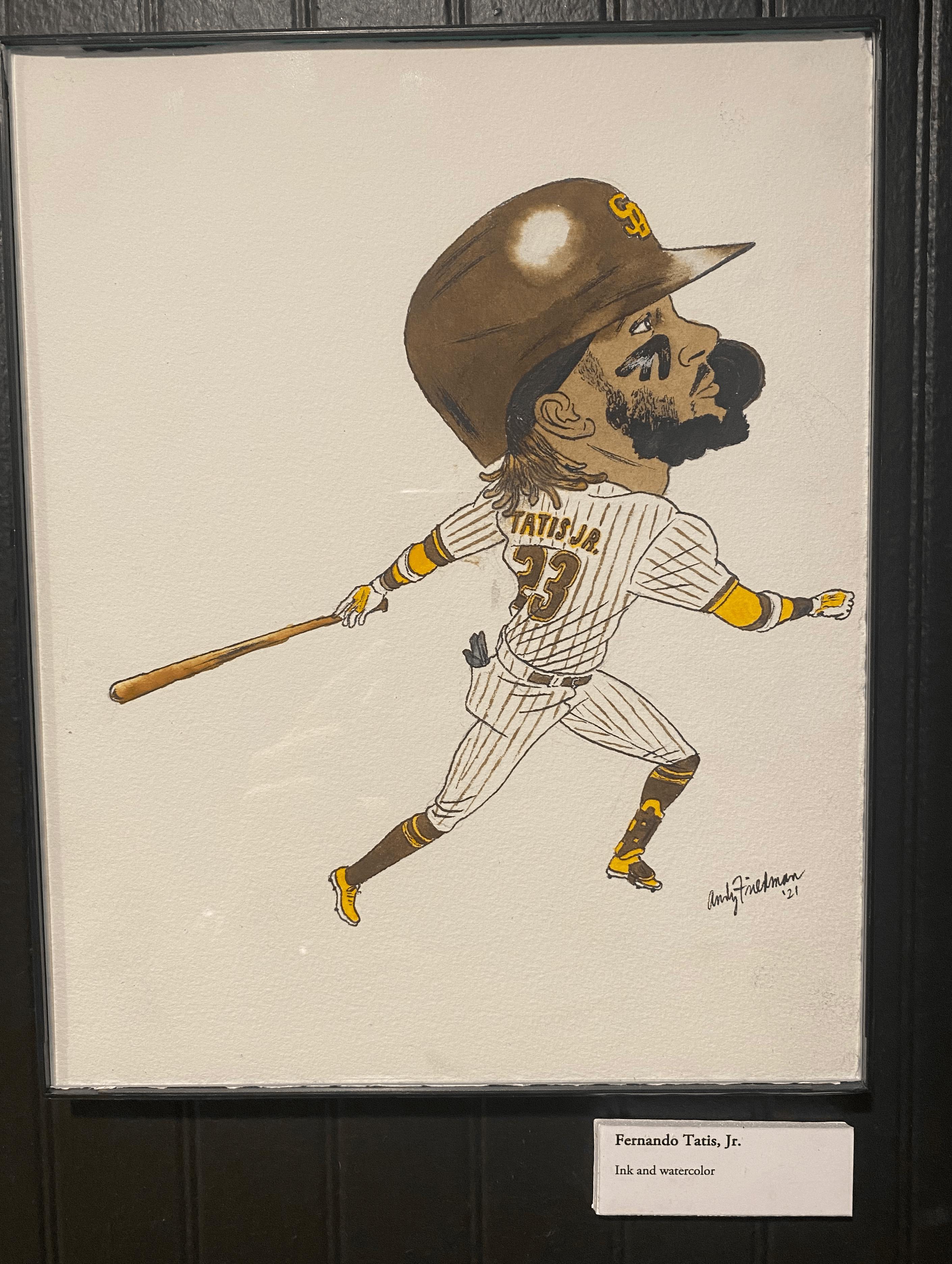 Fernando Tatis Jr. Original 1/1 Unpublished Caricature Art - BLEECKER TRADING