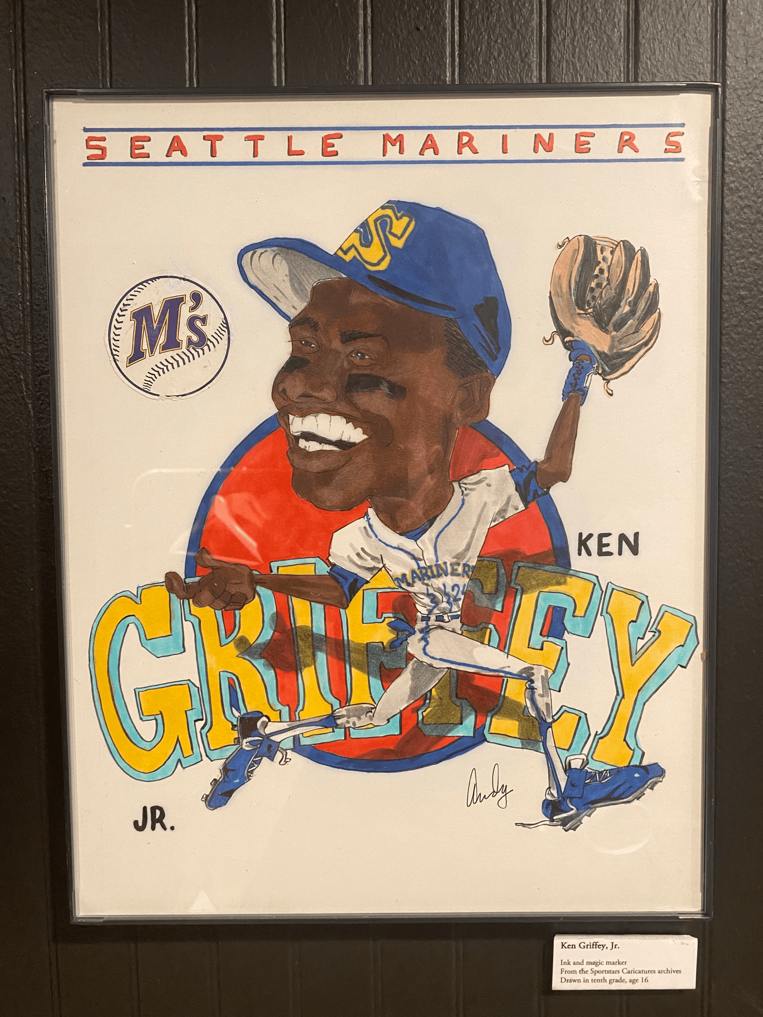 Ken Griffey, Jr. (1991) Original 1/1 Sportstars Caricatures Art Trading Card & Memorabilia