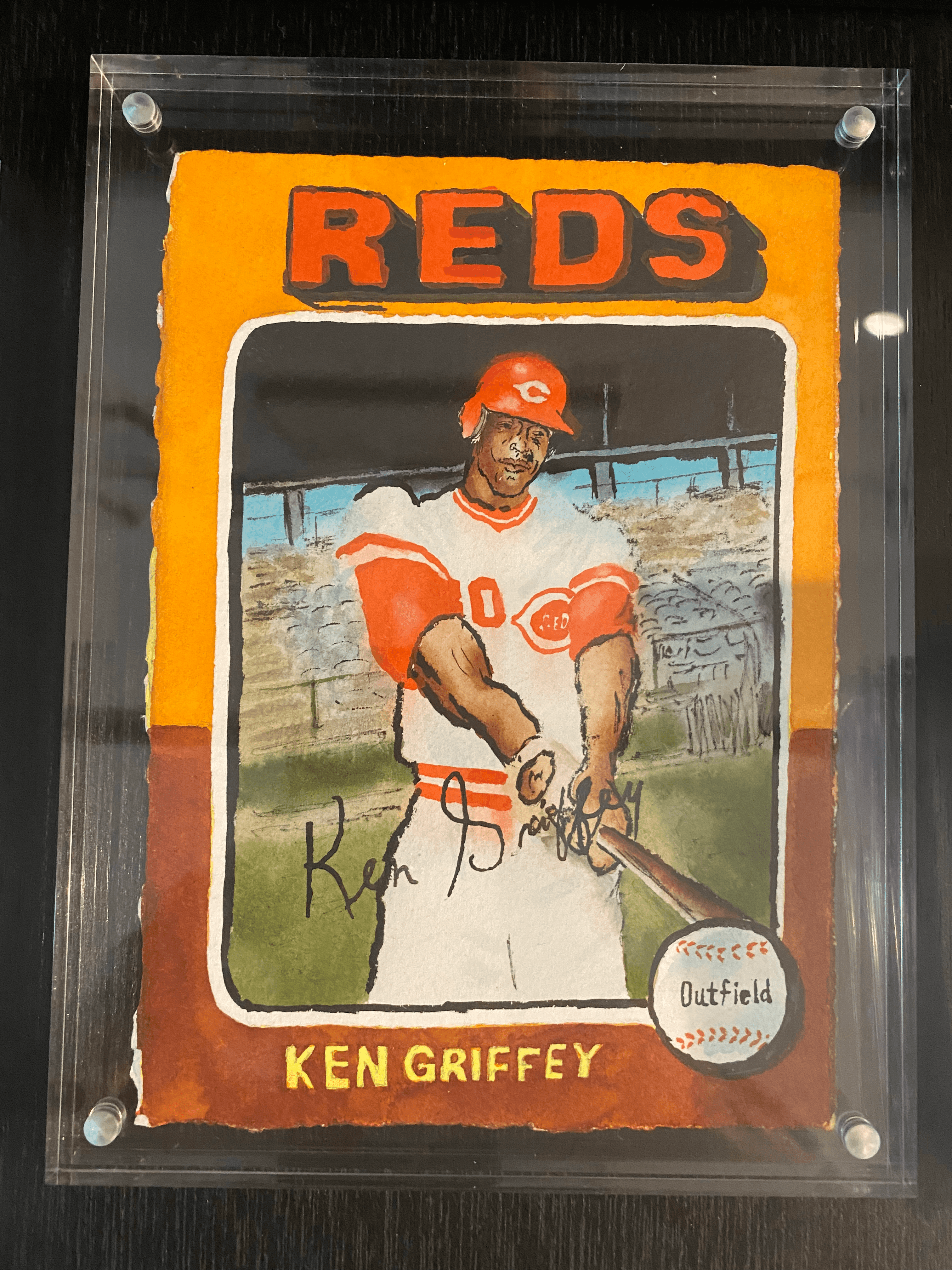 Ken Griffey Sr Original 1/1 “Spotlight70” Art Trading Card & Memorabilia