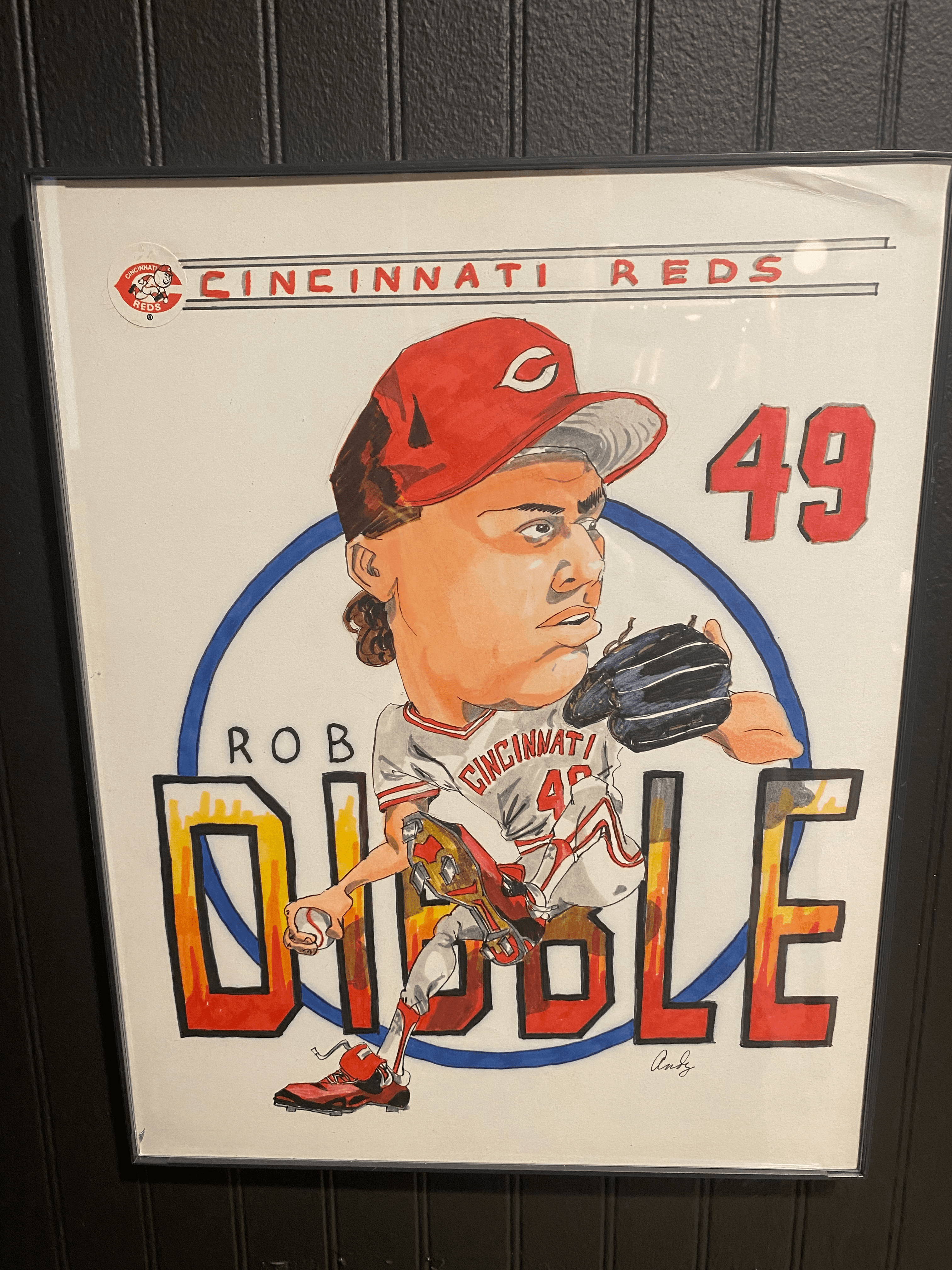 Rob Dibble (1991) Original 1/1 Sportstars Caricatures Art Trading Card & Memorabilia