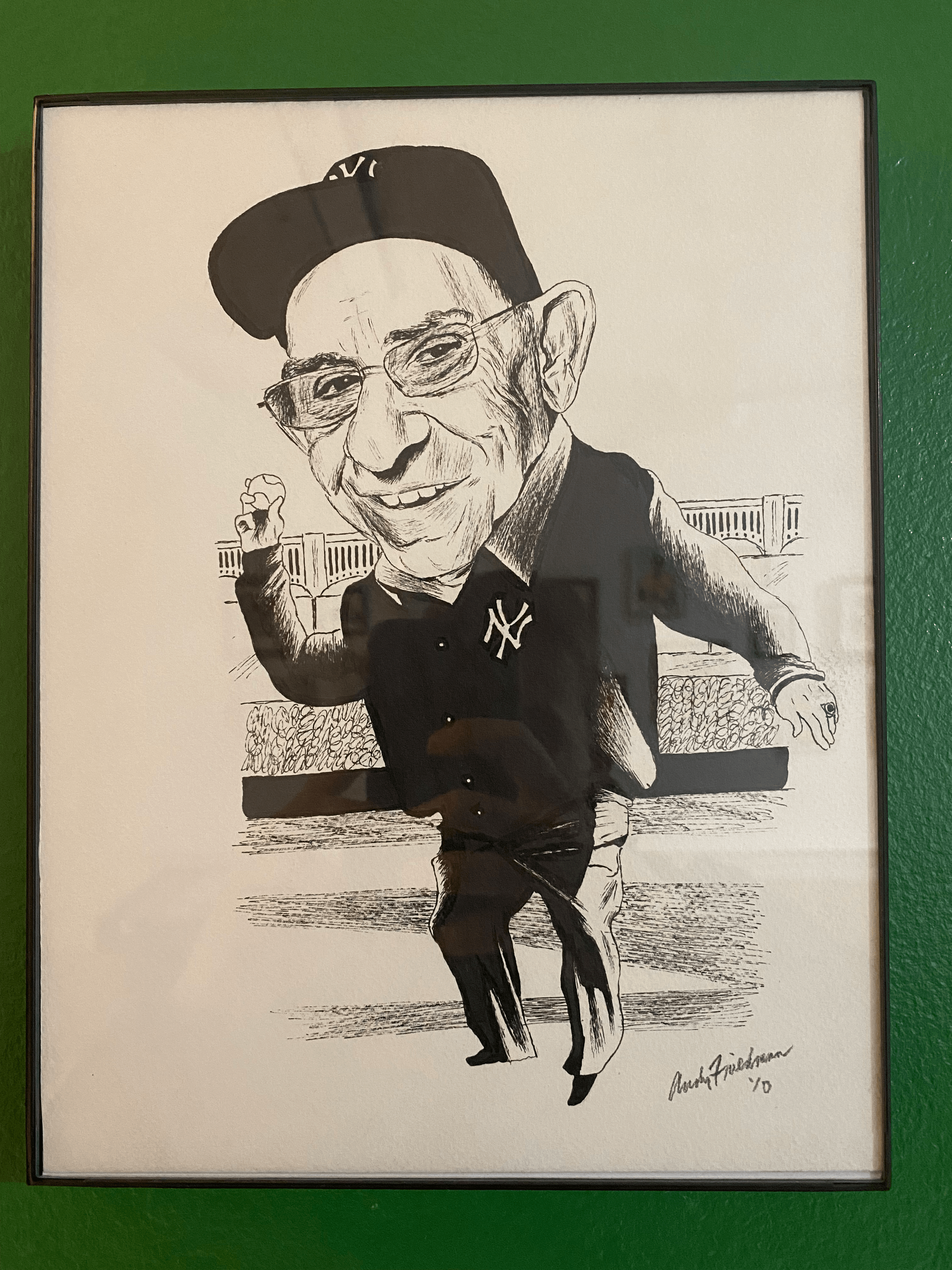 Yogi Berra Original 1/1 Unpublished Caricature Art - BLEECKER TRADING